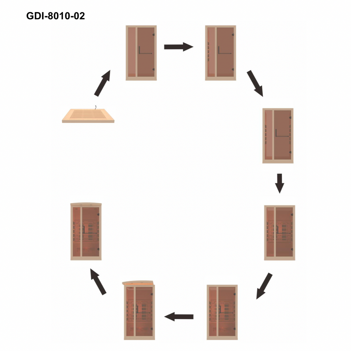 SaunellaHome 1-2-Person 2025 Reserve Edition GDI-8010-03 Full Spectrum with Himalayan Salt Bar